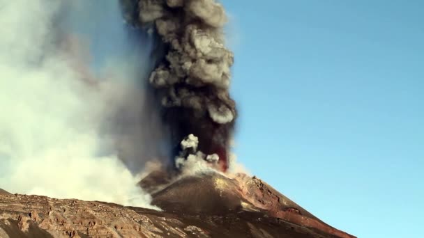 Etna emissie ash — Stockvideo