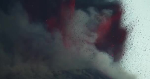 Paroxismo Vulcão Etna Com Fontes Lava Emissões Cinzas — Vídeo de Stock