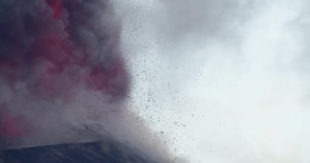 Fuentes Lava Del Cráter Sureste Del Volcán Siciliano Etna — Vídeo de stock