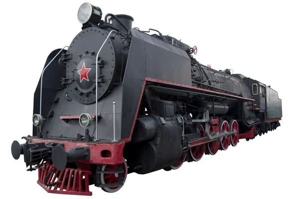 Old black locomotive — Stock Photo, Image