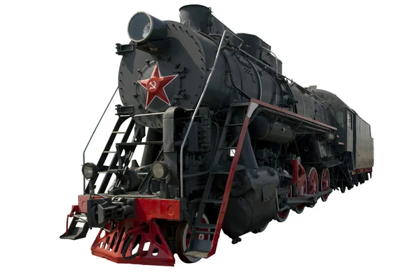 Vieja locomotora negra — Foto de Stock