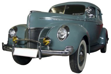 eski mavi sedan araba