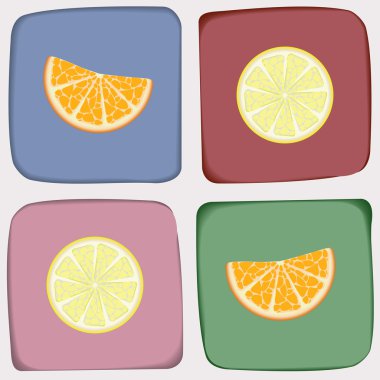 ? heckered desen portakal ve limon ile