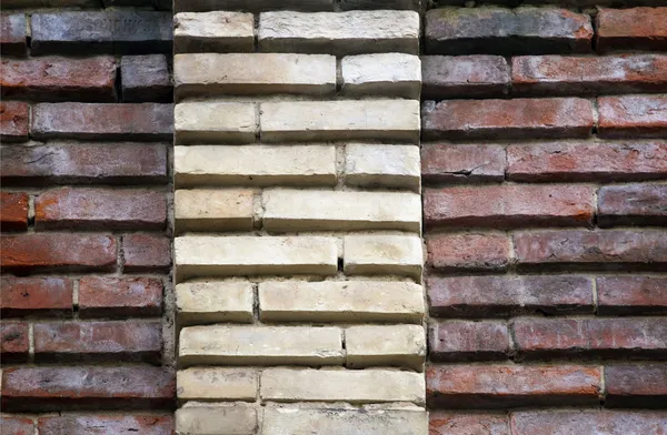 Old red and white brick wall — Stock Photo, Image