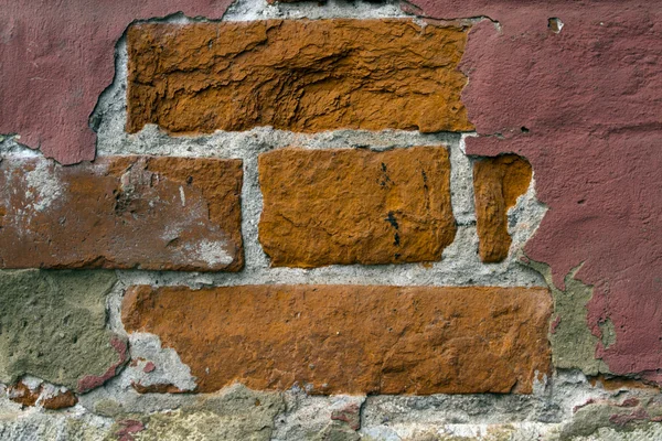 Fragment of old rad brick wall — Stock Photo, Image