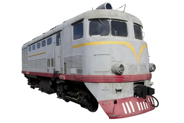 Locomotiva diesel grigia — Foto Stock