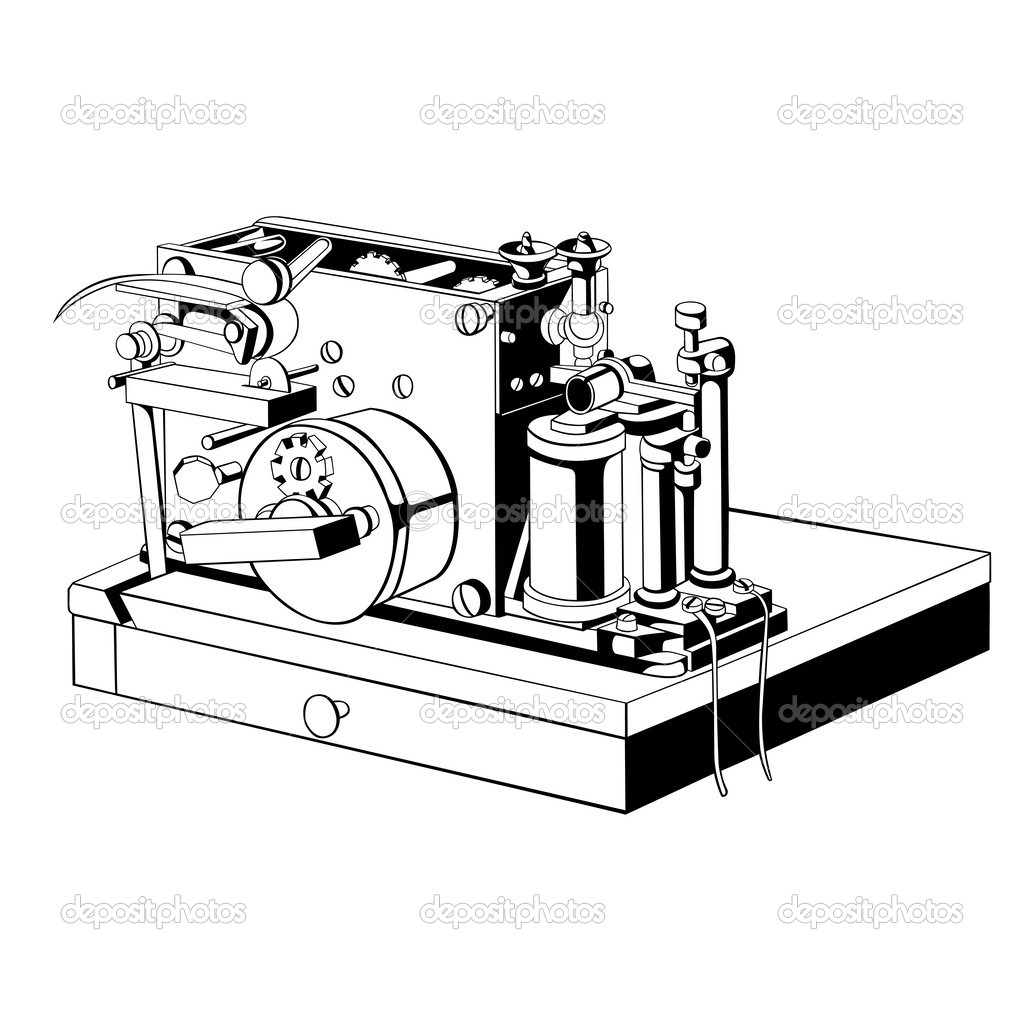 Vintage Small Telegraph Apparatus — Stock Vector © Umlaut 47094075
