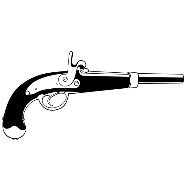 Vieux un pistolet de cavalerie — Image vectorielle