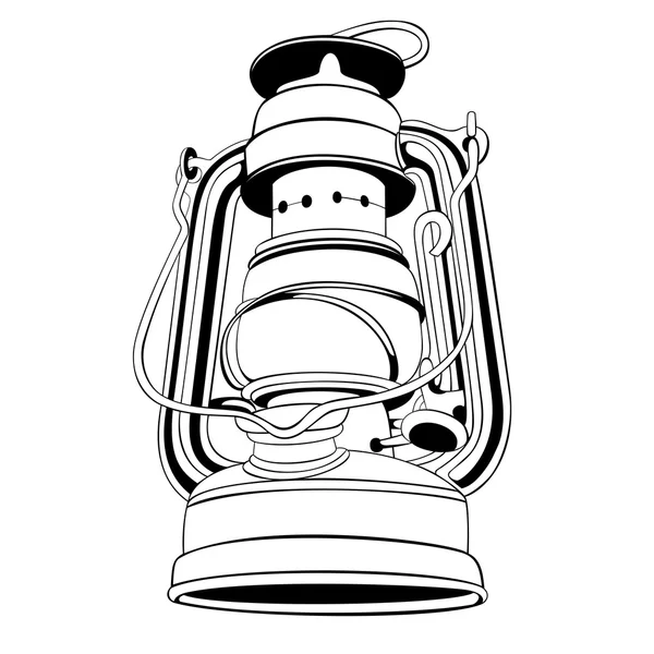 Pequeña linterna de queroseno antiguo — Vector de stock