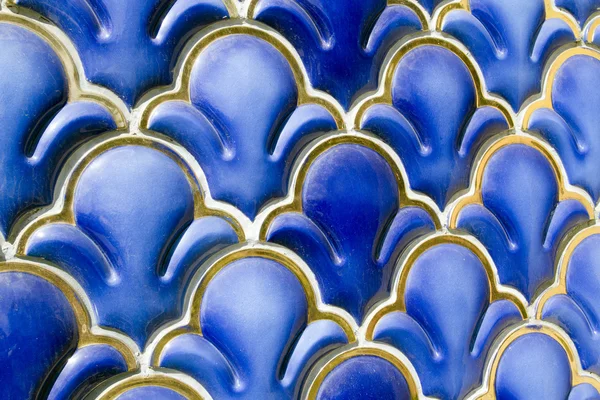 Blå emaljerad geometrisk ornament — Stockfoto