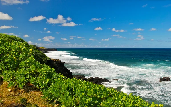 Mauritius, fransk koloni, antenn strandutsikt ön mauritius, vacker utsikt över ön mauritius, landskap, paradise beach på mauritius — Stockfoto