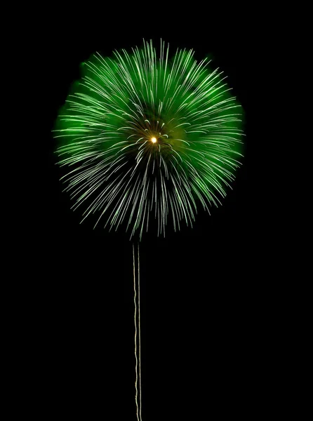 Patlayabilir yeşil renkli havai fişek siyah arka plan, sanatsal fireworks Malta, malta fireworks festival koyu arka plan, renkli havai fişek, havai fişek, 4 Temmuz Bağımsızlık günü, uzun pozlama — Stok fotoğraf