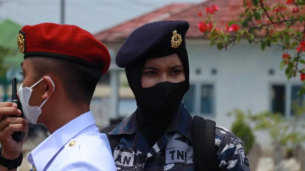 Corpo Feminino Marinha Exército Nacional Indonésia Durante Atividades Pekalongan Outubro — Fotografia de Stock