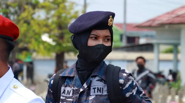 Indonéský Národní Armádní Námořní Ženský Sbor Během Aktivit Pekistán Října — Stock fotografie