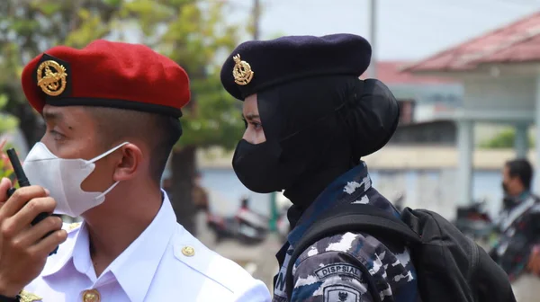 Corpo Nazionale Delle Donne Della Marina Militare Indonesiana Durante Attività — Foto Stock