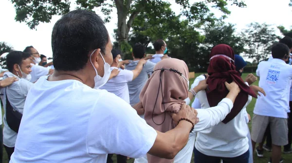 Group People Playing Together Playground Salatiga Indonesia December 2021 — Stock Photo, Image