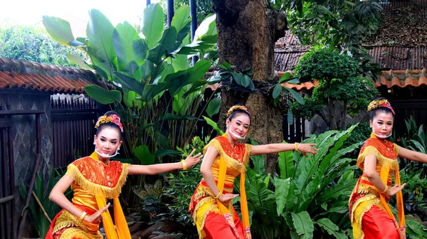Fotodokumentation Traditionelle Javanische Tänzerin Tanzender Batiktanz Pekalongan Indonesien November 2021 — Stockfoto