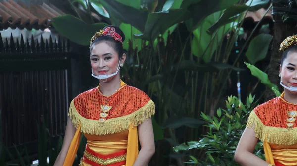 Photo Documentation Javanese Traditional Dancer Dancing Batik Dance Pekalongan Indonesia — стоковое фото