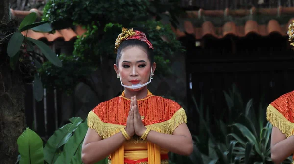 Documentação Foto Dançarino Tradicional Javanês Dança Batik Pekalongan Indonésia Novembro — Fotografia de Stock