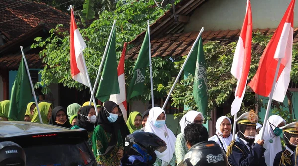 Documentatiefoto Parade Van Studenten Koran Education Park Taman Pendikan Koran — Stockfoto