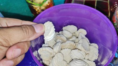 Indonesian homemade cheese sago cookies. Made and served to celebrate Eid Al-Fitr