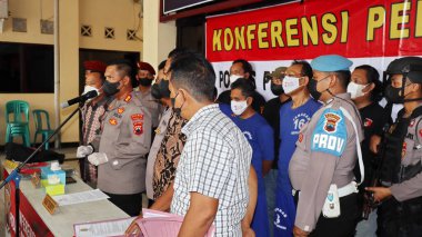 Police arrest criminals and questioning Pekalongan Indonesia July 15 2022