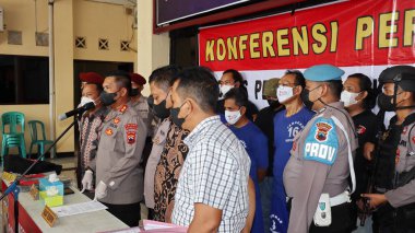 Police arrest criminals and questioning Pekalongan Indonesia July 15 2022