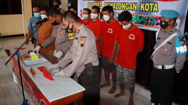 Police arrest criminals and questioning Pekalongan Indonesia July 15 2022