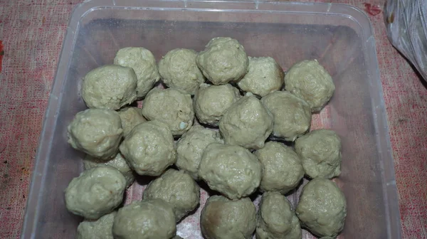 Pentol Bakso Atau Bola Daging Indonesia Biasanya Terbuat Dari Daging — Stok Foto