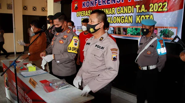 Rendőrségi Letartóztatás Kihallgatás Pekalongan Indonézia Július 2022 — Stock Fotó