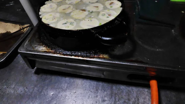 Process Cooking Takoyaki Most Popular Delicious Snack Traditional Night Market — Stock fotografie