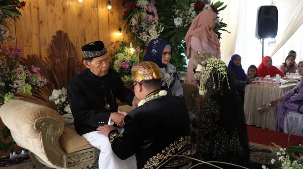 Traditional Javanese Wedding Ceremony Malang Indonesia July 2022 — Fotografia de Stock