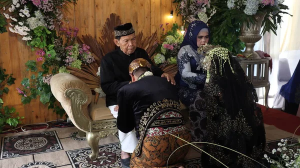 Traditional Javanese Wedding Ceremony Malang Indonesia July 2022 — Stockfoto