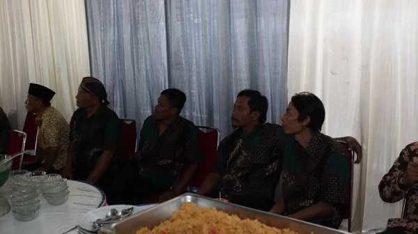Podczas Tradycyjnej Javanese Ceremonii Ślubnej Malang Indonezji Lipca 2022 — Zdjęcie stockowe