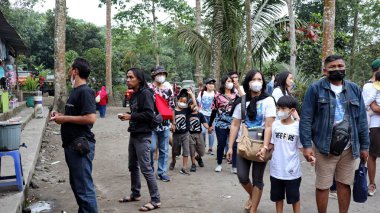 Tourists are looking at Museum Mini Sisa Hartaku (My Remaining Treasure Mini Museum), Yogyakarta, Indonesia July 20, 2022