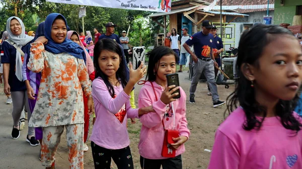 Jalan Sehat Walk Arround Village Radition Celebrating Indonesian Independence Day — 图库照片
