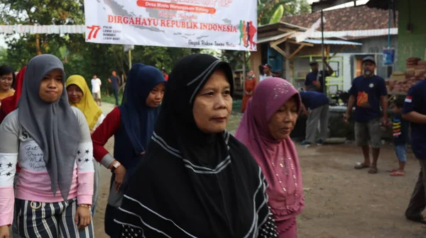 Jalan Sehat Walk Arround Village Radition Celebrating Indonesian Independence Day — Stock Fotó