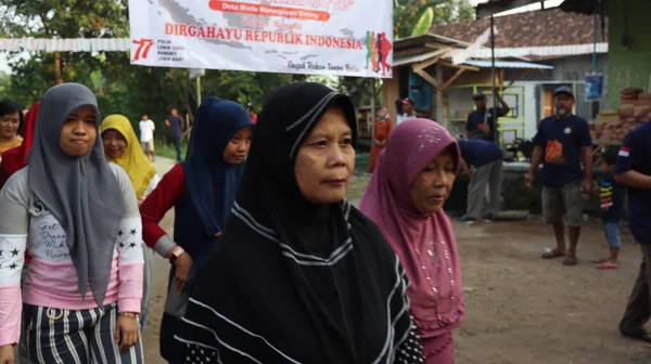 Jalan Sehat Walk Arround Village Radition Celebrating Indonesian Independence Day — Fotografia de Stock