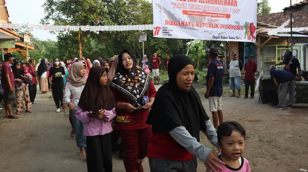 Jalan Sehat Walk Arround Village Radition Celebrating Indonesian Independence Day — Zdjęcie stockowe