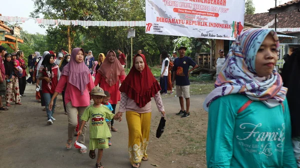Jalan Sehat Walk Arround Village Radition Celebrating Indonesian Independence Day — Fotografia de Stock