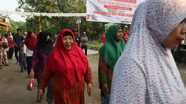 Jalan Sehat Walk Arround Village Radition Celebrating Indonesian Independence Day — Fotografia de Stock