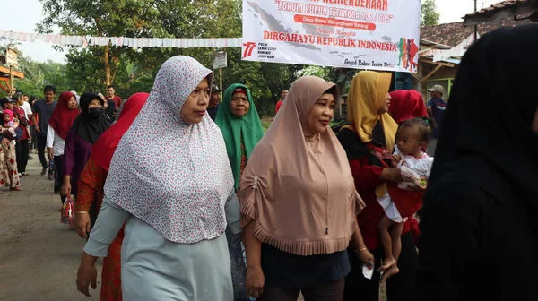 Jalan Sehat Walk Arround Village Radition Celebrating Indonesian Independence Day — Stok fotoğraf