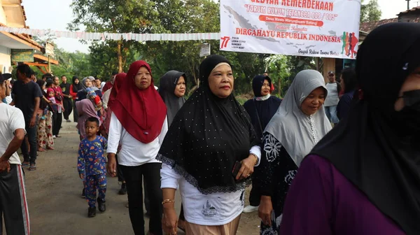 Jalan Sehat Walk Arround Village Radition Celebrating Indonesian Independence Day —  Fotos de Stock