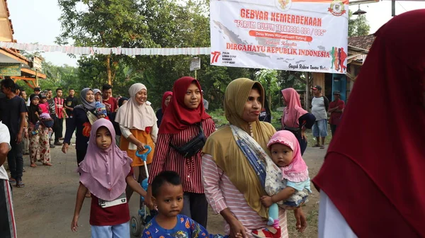 Jalan Sehat Walk Arround Village Radition Celebrating Indonesian Independence Day —  Fotos de Stock