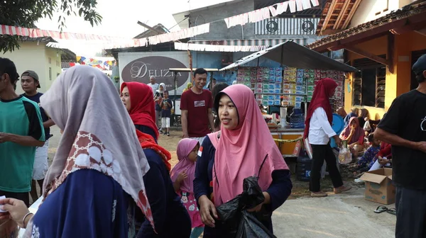 Jalan Sehat Walk Arround Village Radition Celebrating Indonesian Independence Day — 스톡 사진