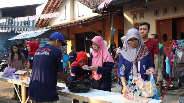 Jalan Sehat Walk Arround Village Radition Celebrating Indonesian Independence Day — Stok fotoğraf