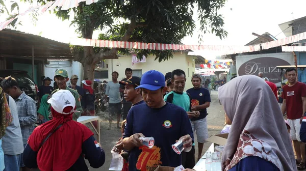 Jalan Sehat Walk Arround Village Radition Celebrating Indonesian Independence Day — Foto de Stock