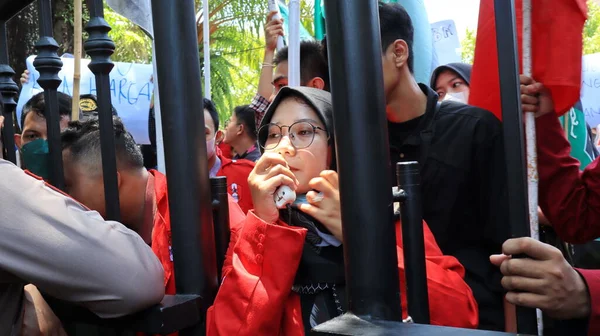 Estudiantes Indonesios Protestan Contra Aumento Del Precio Del Combustible Pekalongan — Foto de Stock