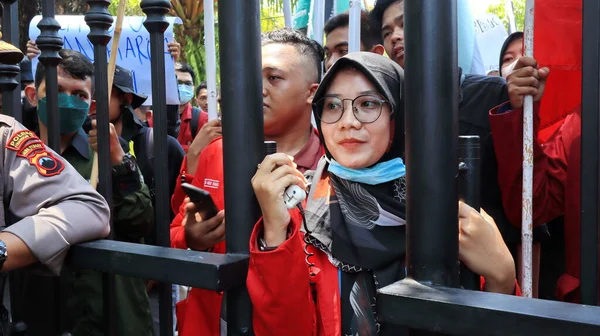 Protes Menentang Peningkatan Harga Bbm Pekalongan Indonesia September 2022 — Stok Foto