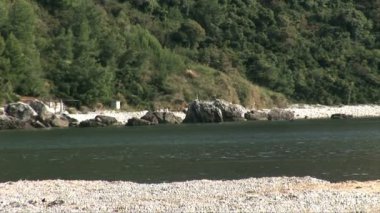 qick manzarası kayalık sahil şeridi.